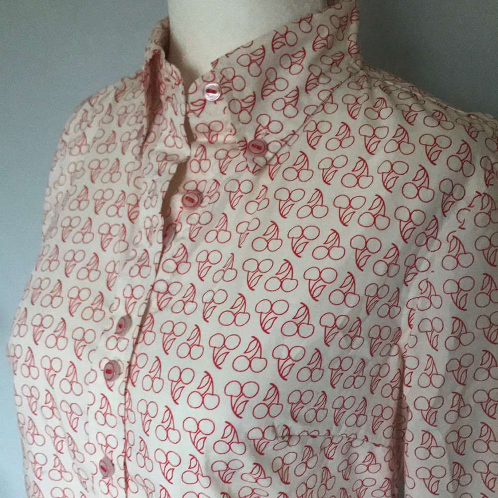 Luella cherry print button down blouse 🍒